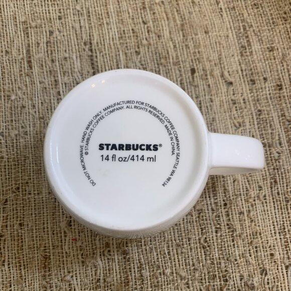 Starbucks Coffee Mug Cup White Holiday with Green Mermaid Siren Gold 2013 - Picture 4 of 4